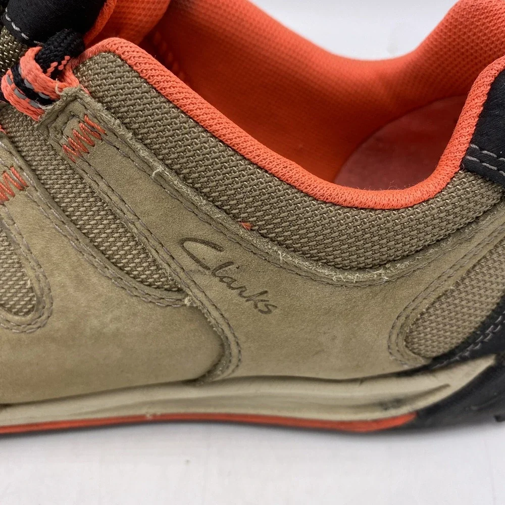 Clarks Shoes Womans 6.5 M Outdoor Ortholite Walking Leather Beige Orange Hiking